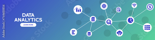 Business analytics concept. Data Analytics, Big data analytics, machine learning, and predictive analytics etc