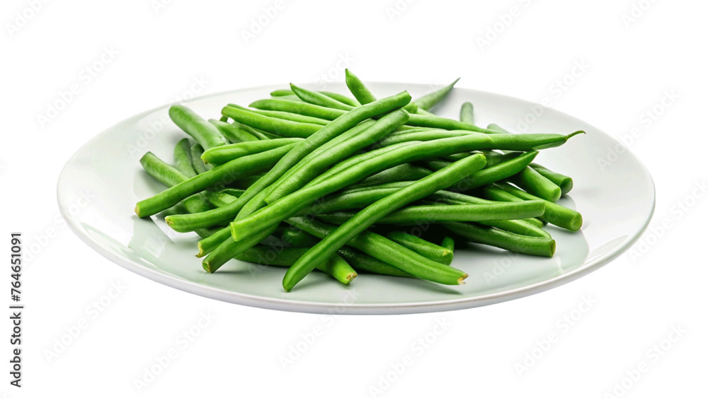 Green beans in a plate isolated on Transparent background. Green beans in a plate isolated on Transparent background.