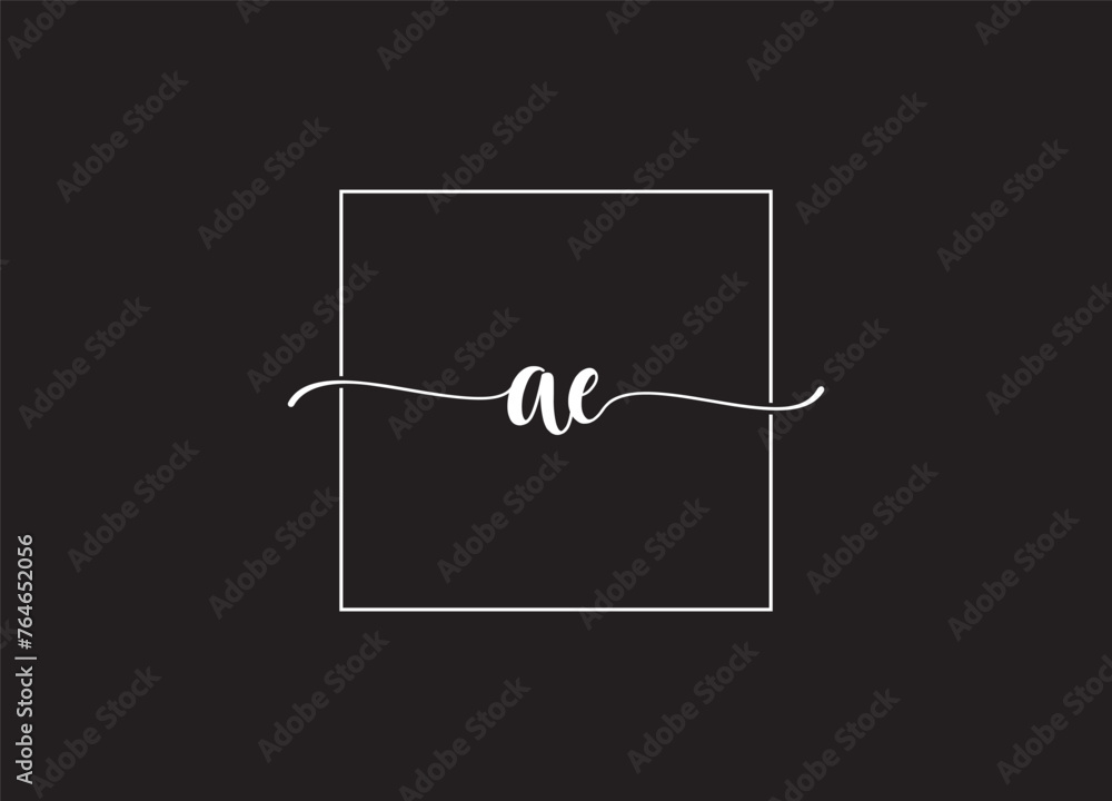 Handwriting letter ae logo design on white background. Handwriting letter ae logo design on white background.