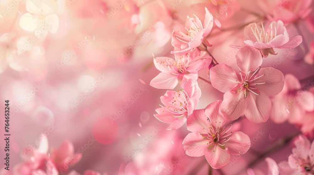 Pink sakura flowers, dreamy romantic image spring Pink sakura flowers, dreamy romantic image spring