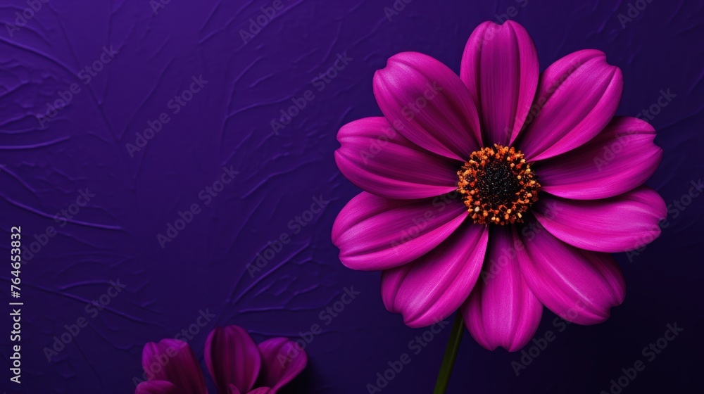 Gorgeous purple bloom of the pompon dahlia - obrazy, fototapety, plakaty 