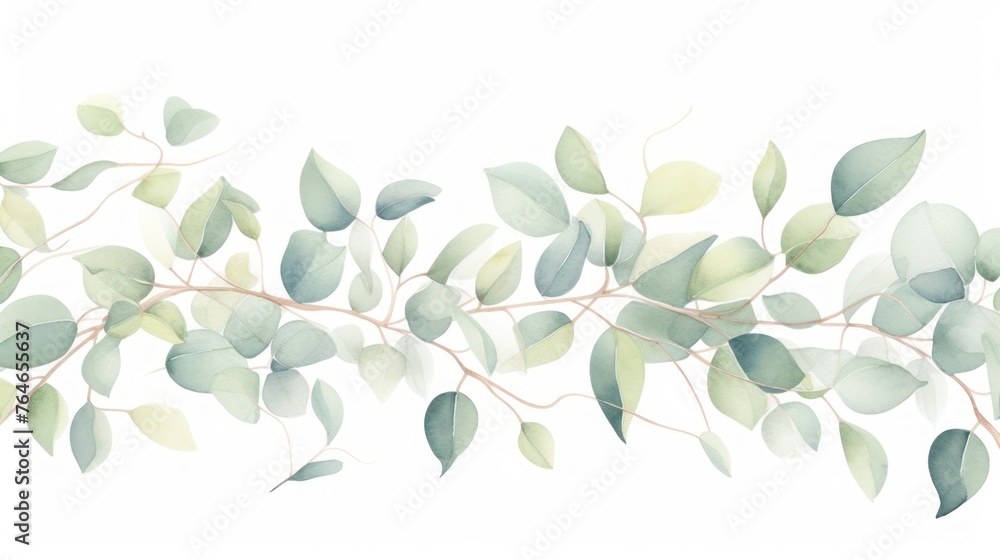 Obraz premium Image of eucalyptus branch on a white background.