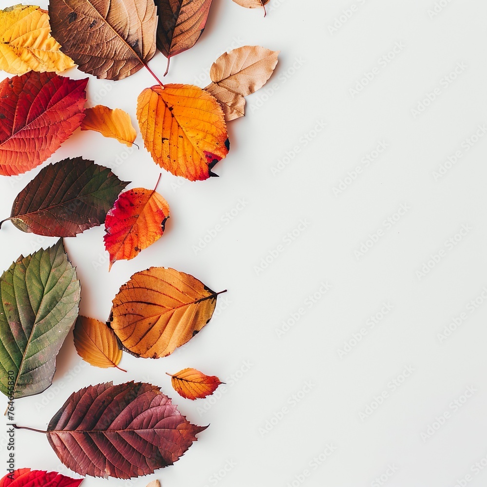 Fototapeta premium autumn leaves on white background