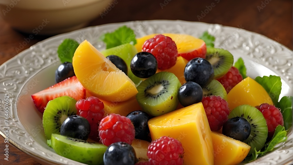 fruit salad with fruit, Fresh fruit salad, Spinach Salad with Fresh Blue berries and Strawberries