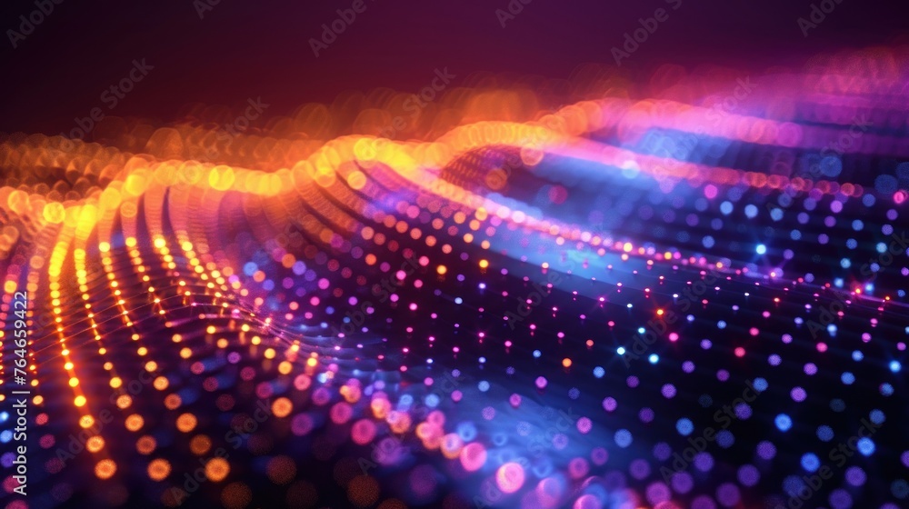 Obraz premium Experience the dynamic interplay of blue hues symbolizing the intricate network connectivity vital for AI algorithms, quantum computing, and seamless communication. Generative AI