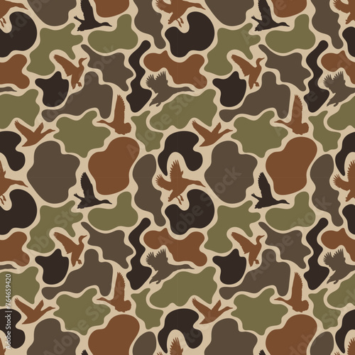 vector seamless duck hunter camouflage pattern, duck hunting camo, hunter camo