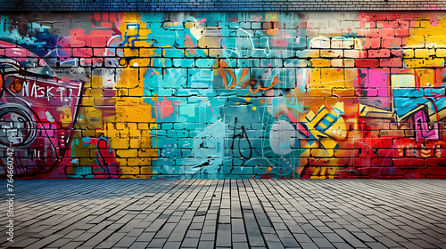 Vibrant graffiti wall