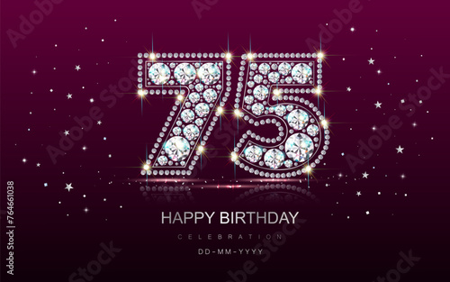 Birthday numbers anniversary 75 seventy-five years