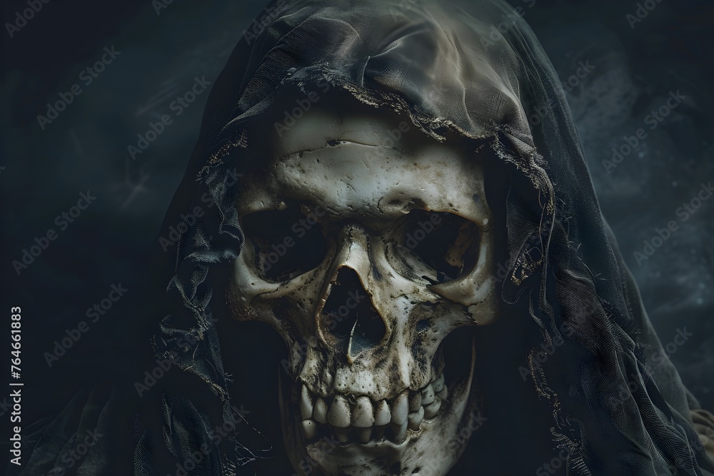 Hooded skull illustration Hooded skull illustration