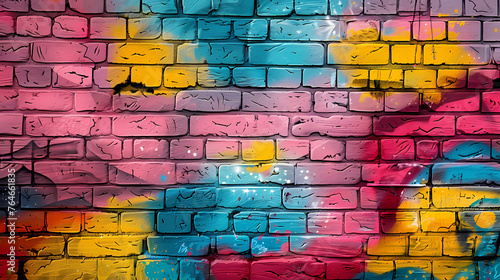 Vibrant graffiti wall © jiejie
