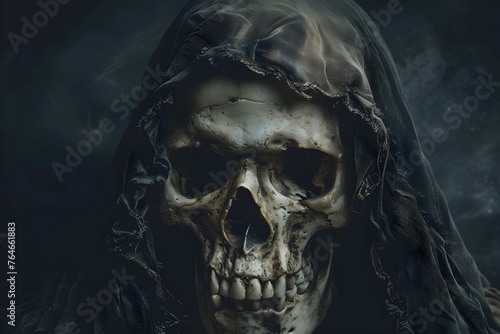 Hooded skull illustration