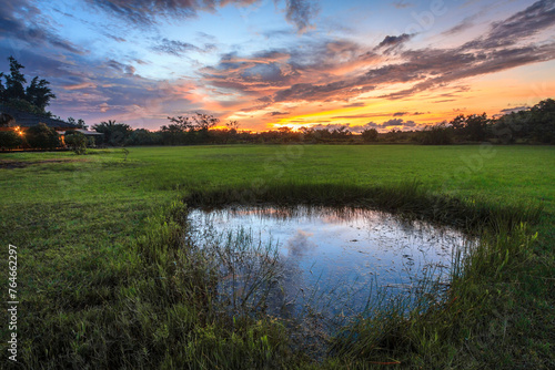 A Serene Sunset Over Klias Wetland’s Tranquil Waters, Sabah, Malaysia