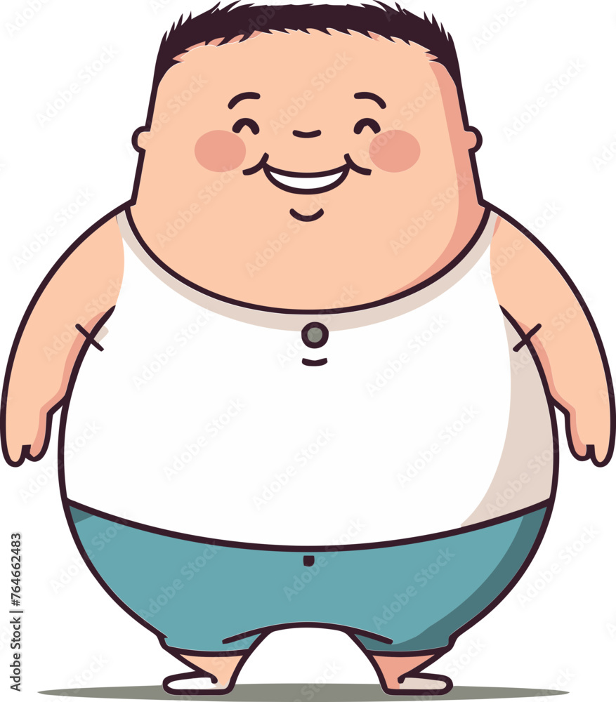 The Art of Acceptance Embracing Fat Man Vector Portrayals