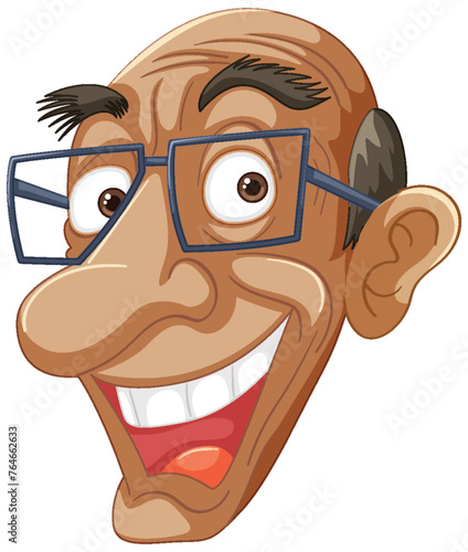 Vector illustration of a happy, bespectacled man