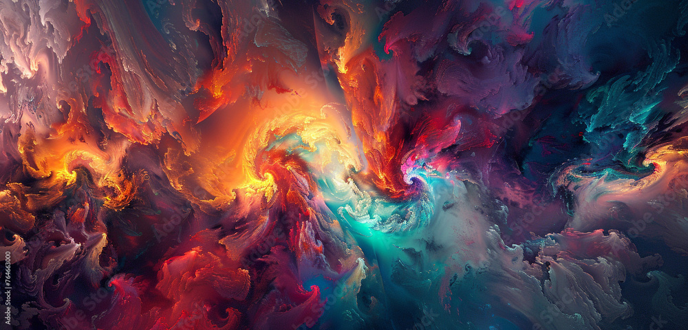 Elegantly blended hues paint a mesmerizing, surreal abstract backdrop.