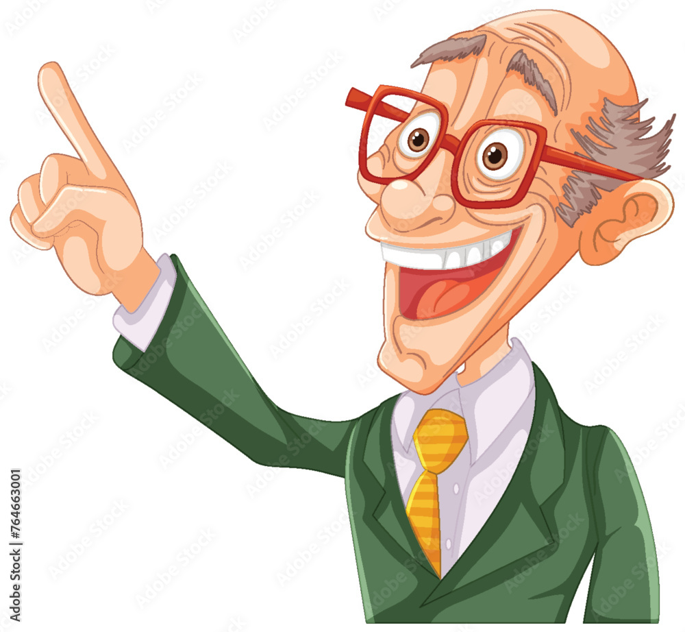 Animated professor character gesturing with enthusiasm Animated professor character gesturing with enthusiasm