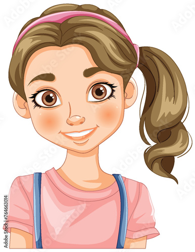 Vector illustration of a smiling young girl