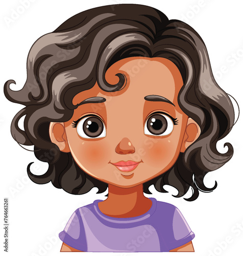 Vector illustration of a smiling young girl.