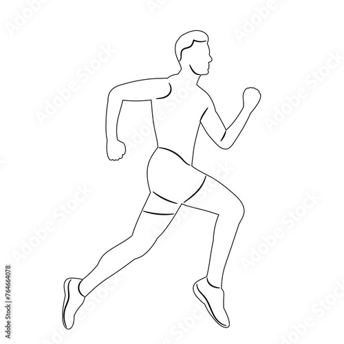 man running  sketch  outline  vector