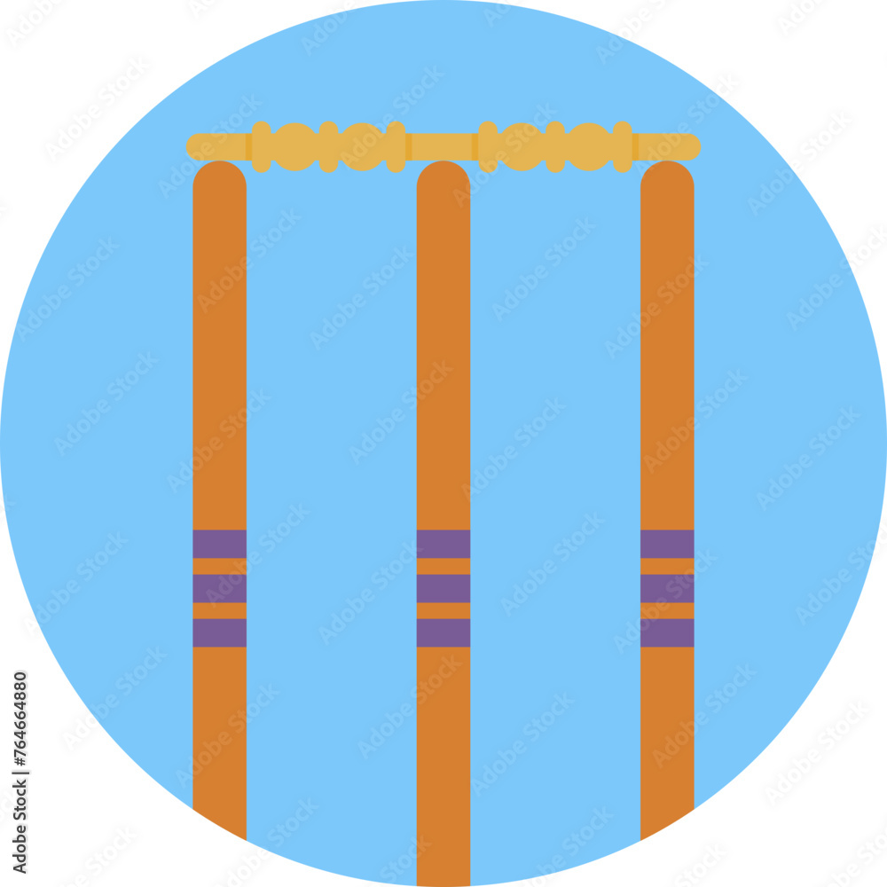 The Cricket Stump icon from the United Kingdom category embodies the spirit of this beloved sport. - obrazy, fototapety, plakaty 