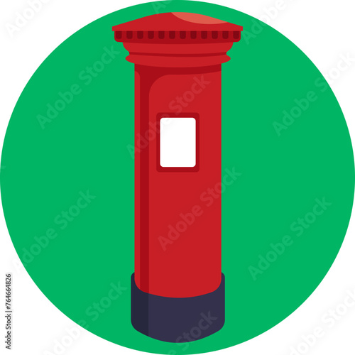 An iconic symbol of British heritage, the red postbox stands tall with its distinctive design, representing the reliability and efficiency of the UK postal system.