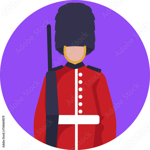 The Royal Guard icon embodies the unwavering dedication of the United Kingdom's elite soldiers, standing sentinel in their iconic red coats and bearskin hats.
