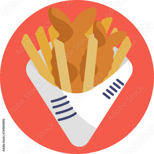 Savor the quintessential British dish with our Fish and Chips icon.