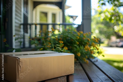 Box on the porch of a house