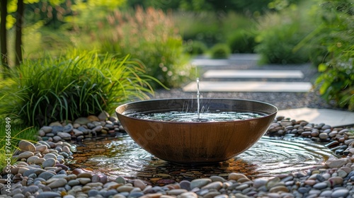 Water Fountain Amidst Garden Flowers