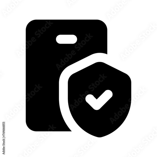 mobile security glyph icon