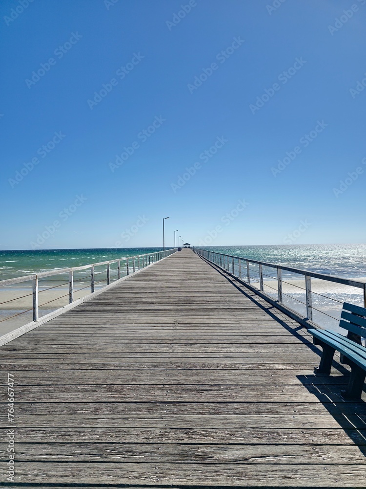 Iconic Semaphore Beach Jetty in Adelaide, March 2024, viewed from the front