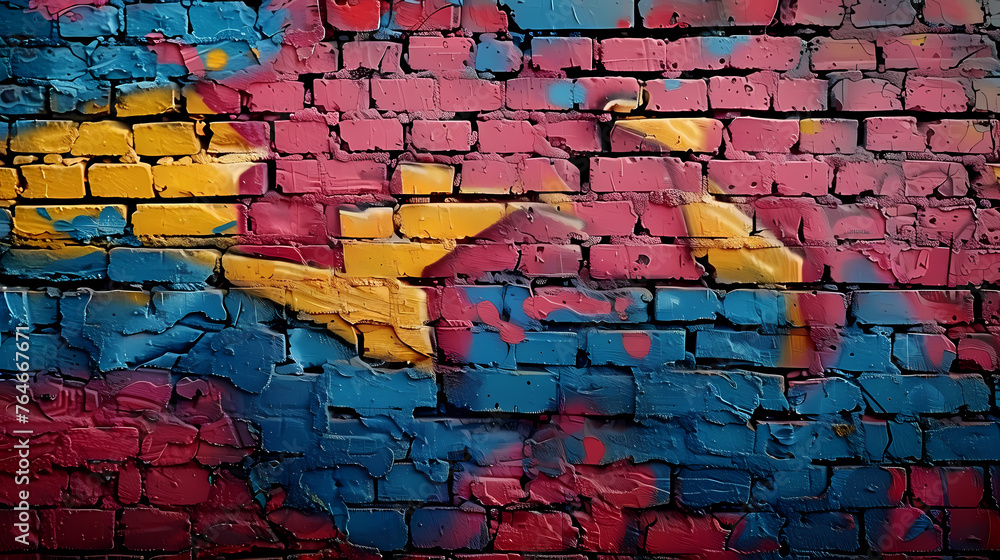Fototapeta premium Vibrant graffiti wall