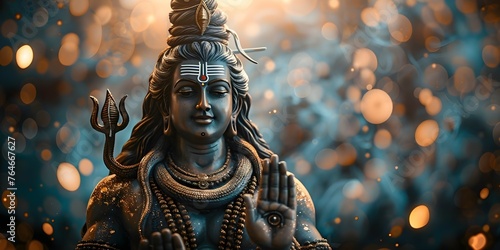 Representation of Hindu god Shiva embodying the essence of Hinduism religion. Concept Hinduism, Religion, Shiva, Deity, Representation photo