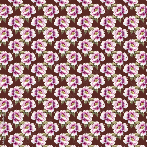Beautiful seamless floral pattern with watercolor effect. Flower illustration