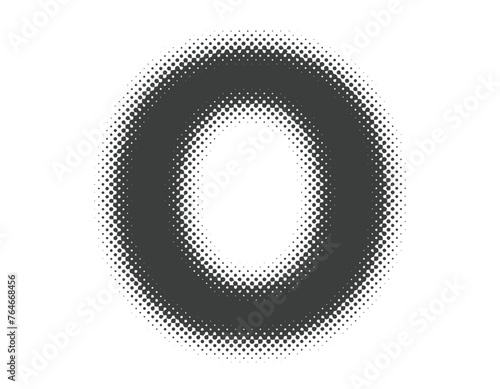 ハーフトーンのアルファベット　大文字　O
