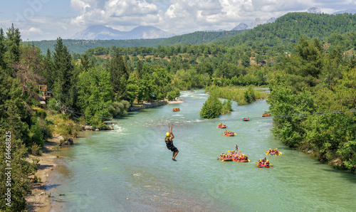 фотографія Rafting and ziplining along the river