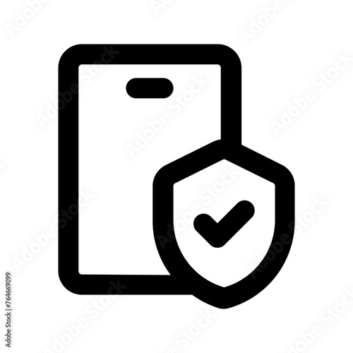 mobile security line icon