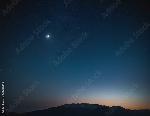 The picture, the passing night, the moon and the starry sky, and the coming dawn