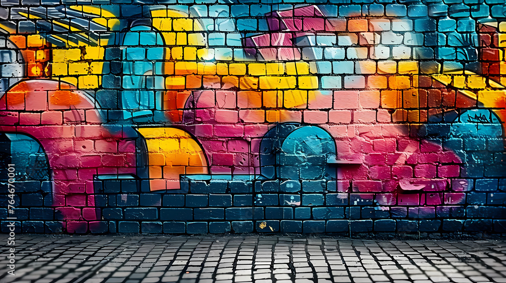 Vibrant graffiti wall