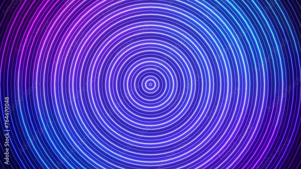 Abstract colorful animation of neon circles.