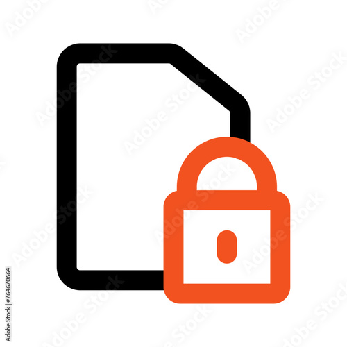 data security outline color icon