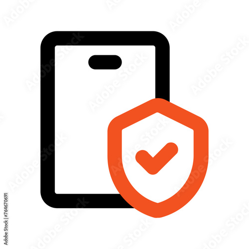 mobile security outline color icon