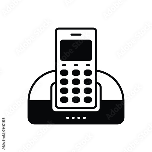 Black solid Landline Call vector icon