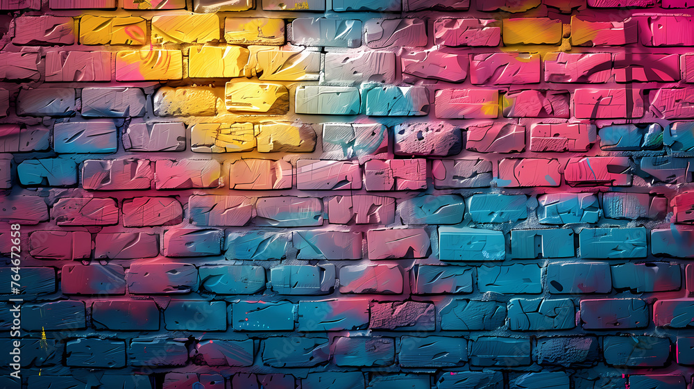 Fototapeta premium Abstract graffiti painting on concrete wall