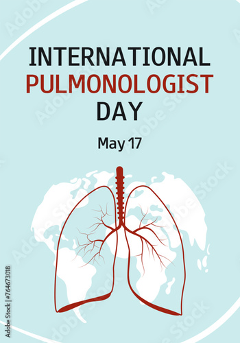 International Pulmonologist Day. 17. Professional holiday. Vector design for banner, greeting card, presentation, flyer. 