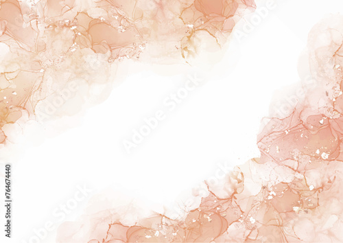 rose gold alcohol ink background with gold glitter