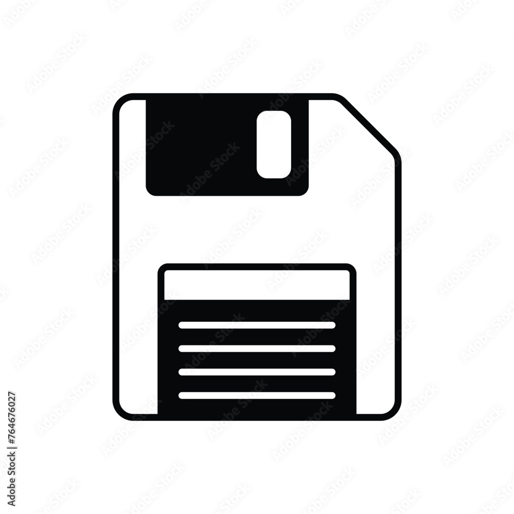 Black solid Floppy Disk Call vector icon Black solid Floppy Disk Call vector icon