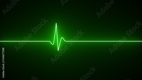 ECG or EKG cardiogram on monitor. Medical analysis hearts. Neon pulse rate line. Illustration ECG Heartbeat Display. Medical Background