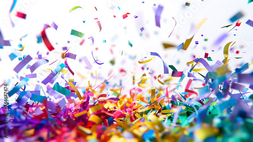 Colorful confetti isolated on white background