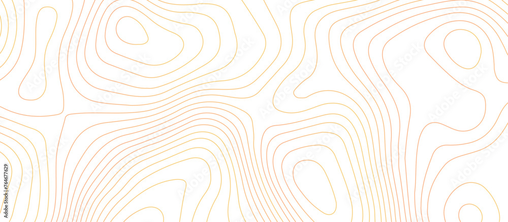 Topographic map background geographic line map pattern .panorama view orange color wave curve lines .geographic mountain relief abstract grid .the concept map of a conditional geography map . - obrazy, fototapety, plakaty 